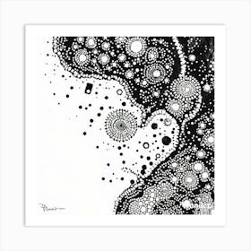 Abstract Black And White Painting 1 Art Print