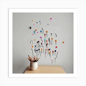 Felt Flower Wall Art Art Print