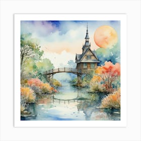 Bridge Over The River Art Print