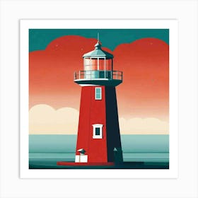 Red Lighthouse Art Print