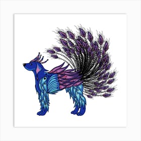 Peacock Dog Art Print