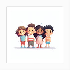 Cartoon Kids 1 Art Print