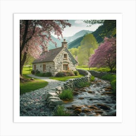 Cottage In Spring Art Print