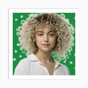 Curly Haired Girl Art Print