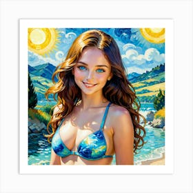 Girl In A Bikini dc Art Print