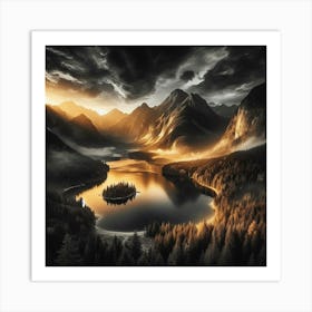 Sunset In The Mountains 146 Art Print