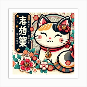 Neko Cat Kitty Cute Chibi Art Print