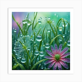 Flower In The Rain Art Print