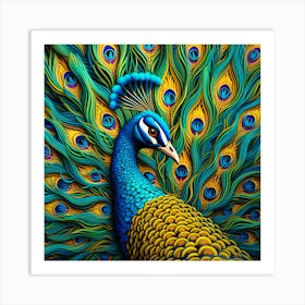 Peacock Painting 3 Art Print