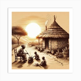 African Village Art Print