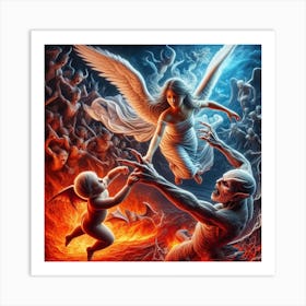 Angels And Demons I Art Print