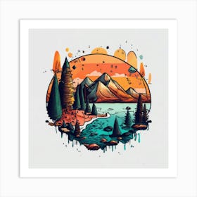 Landscape Painting 3 Art Print