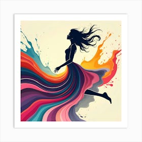 a girl in a dynamic pose Art Print