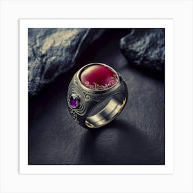 Ring With Amethyst Art Print