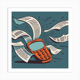 Phone And Papers Art Print