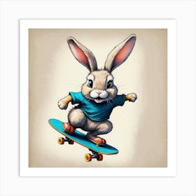 Bunny Skateboarder Art Print