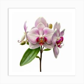 Orchids On A White Background Art Print