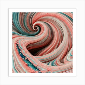 Close-up of colorful wave of tangled paint abstract art 27 Art Print