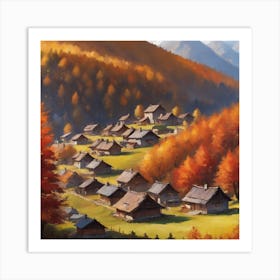 Autumn Village 1 Art Print