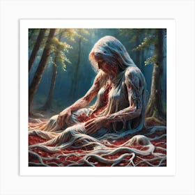 Woman In The Woods 1 Art Print