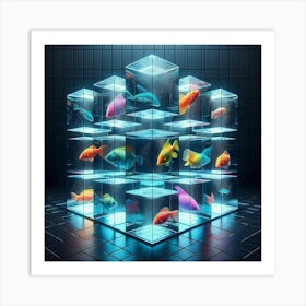 Cubes Of Fish 1 Art Print