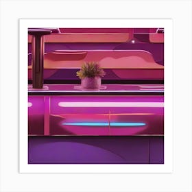 Neon Bar Counter Art Print