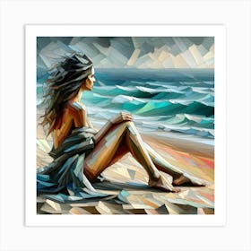 Abstract Wall Art Beach Painting Art Print