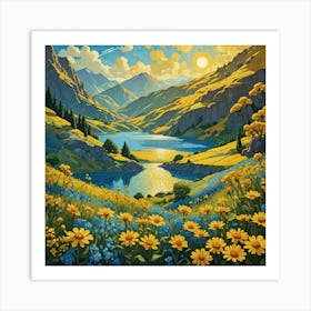 Sunset In The Mountains 9 Art Print