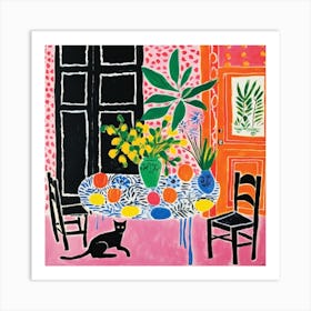 Cat In The Dining Room 8 Art Print