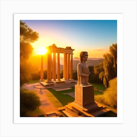 Greece At Sunset 1 Art Print