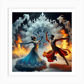 Fire and ice Art Print