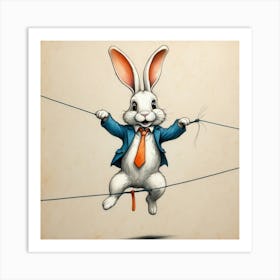 Rabbit On Wires Art Print