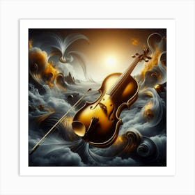 Violin In The Clouds 1 Art Print