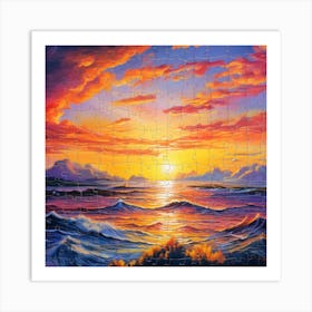 Sunset On The Ocean 2 Art Print