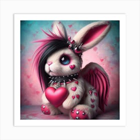 Valentine Angel Bunny Art Print