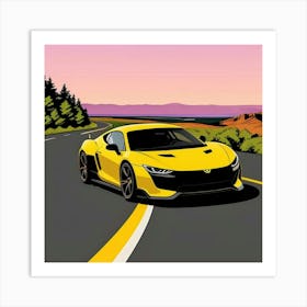 Racing Style Front View with Striped Detailing Art Print