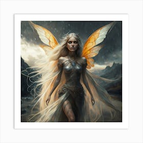 Fairy In The Rain Art Print