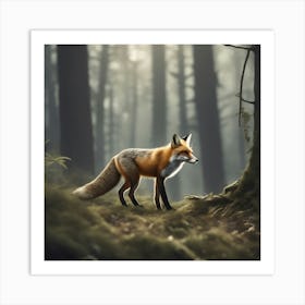 Fox In The Forest 47 Art Print