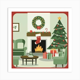 Christmas In The Living Room Art Print