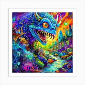 Psychedelic Monster 3 Art Print