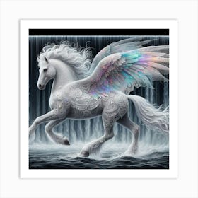 Angelic White Horse Art Print