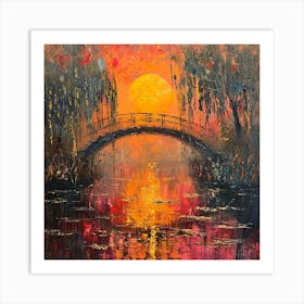 Sunset Bridge Art Print