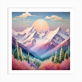 Mountain Peaks 4 Art Print