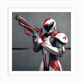 Red And White Alien Art Print