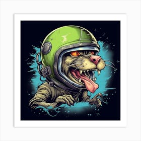 Cat In Space Helmet Art Print