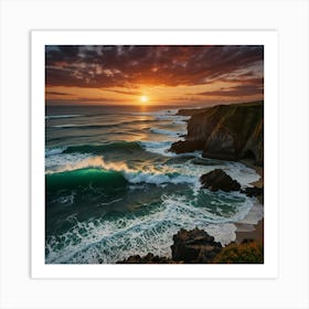 Sunset On The Coast 3 Art Print