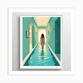 Default A Quick Dip Hallway Art Print 1 Art Print