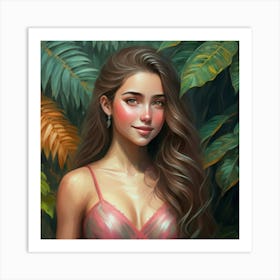 Girl In The Jungle Art Print