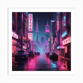 Neon City 4 Art Print