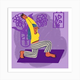 Yoga Stretching Square Art Print